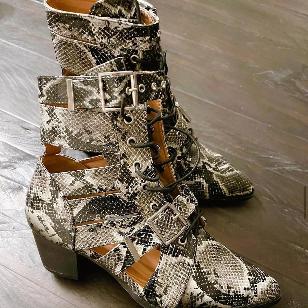 Snakeskin Print Bootie